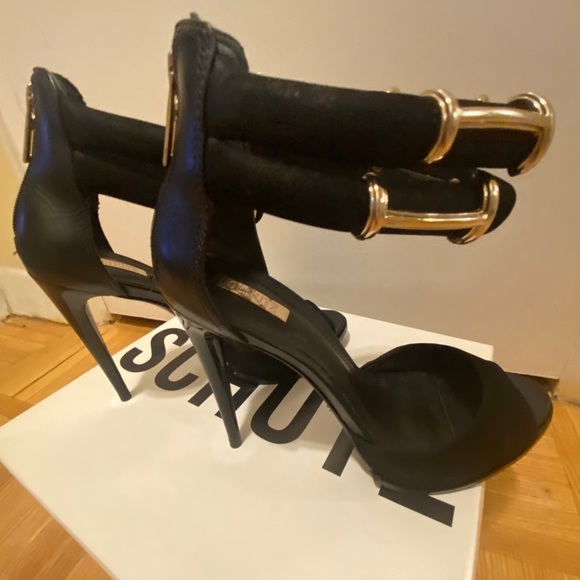 SCHUTZ POPOVIC BLACK STILETTO HEELS 7B - Picture 4 of 12